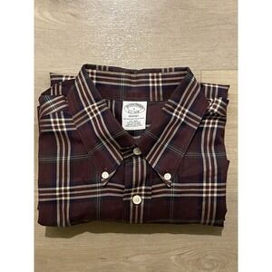 Brooks Brothers 1818 Regent Shirt Mens Long Sleeve Non-Iron Button Down Large